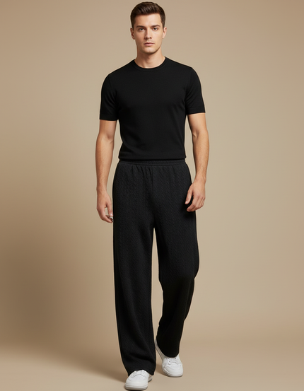 Pantalon Fluide Chaud - Noir Maille