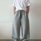 Pantalon Fluide Gris Ample Coton Décontracté Unisexe - Molleton