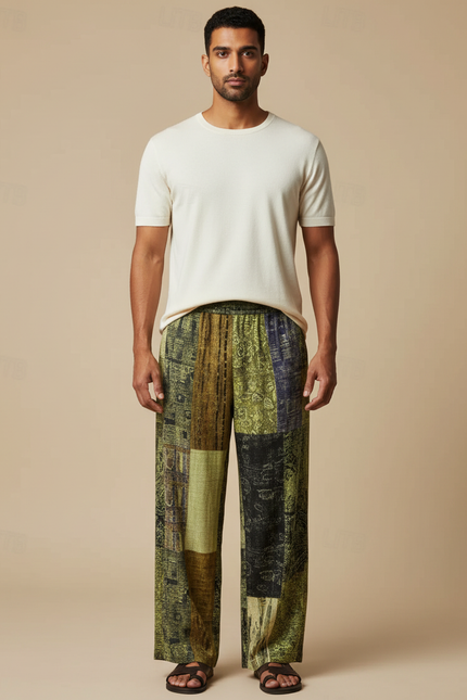 Pantalon Fluide Patchwork - Multicolore Viscose