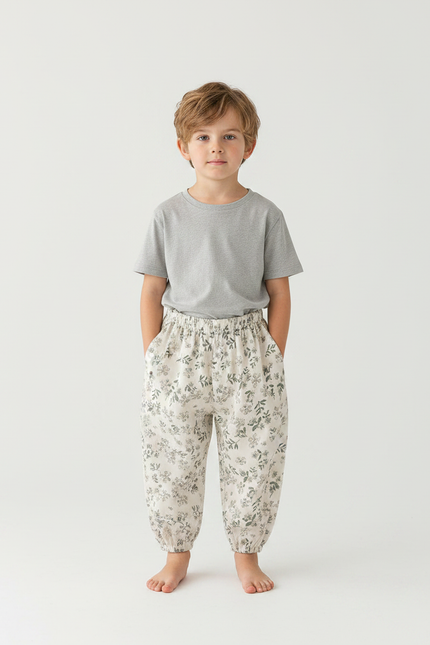 Pantalon Fluide Floral Ample Coton Enfant Léger - Imprimé