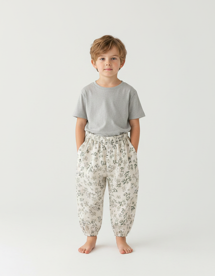 Pantalon Fluide Floral Ample Coton Enfant Léger - Imprimé