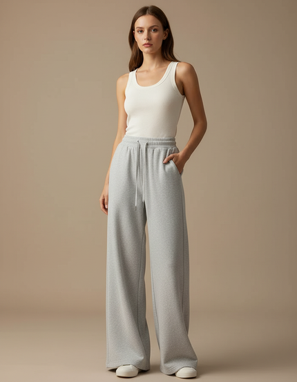 Pantalon Jogging Fluide Femme - Gris Molleton