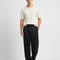 Pantalon Fluide Noir Ample Satin Cordon Homme
