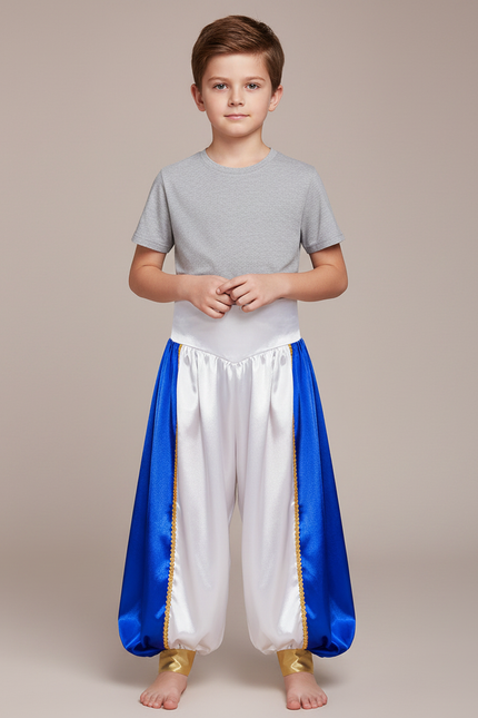 Pantalon Fluide Satiné Bicolore Ample Doré Enfant - Multicolore
