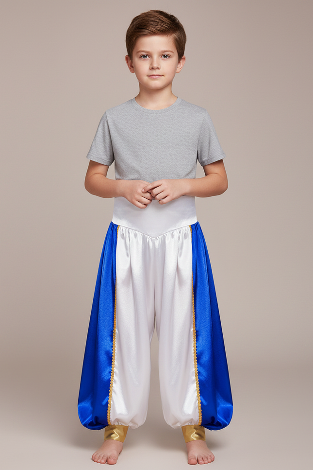 Pantalon Fluide Satiné Bicolore Ample Doré Enfant - Multicolore