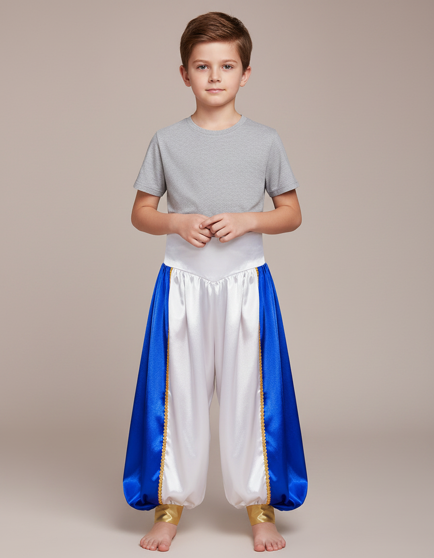 Pantalon Fluide Satiné Bicolore Ample Doré Enfant - Multicolore