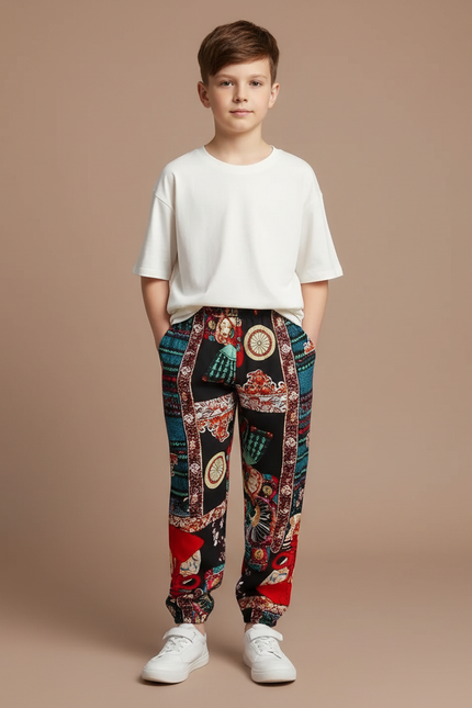Pantalon Fluide Exotique - Multicolore Viscose