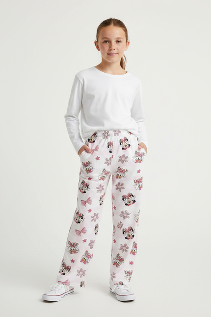 Pantalon Fluide Rose Minnie Daisy Confortable Ample - Molleton