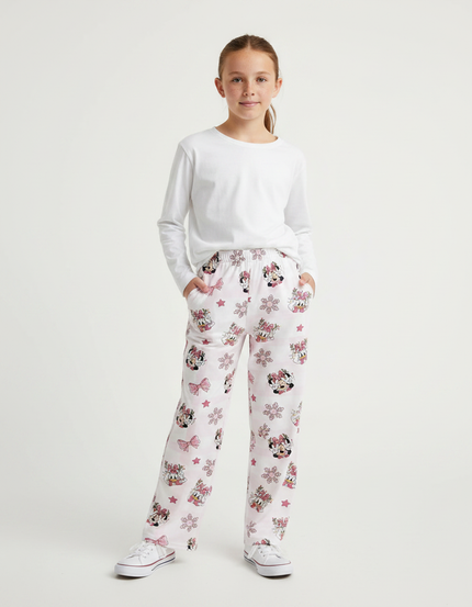Pantalon Fluide Rose Minnie Daisy Confortable Ample - Molleton