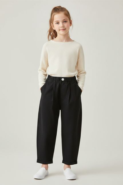 Pantalon Carotte Fluide Noir - Viscose