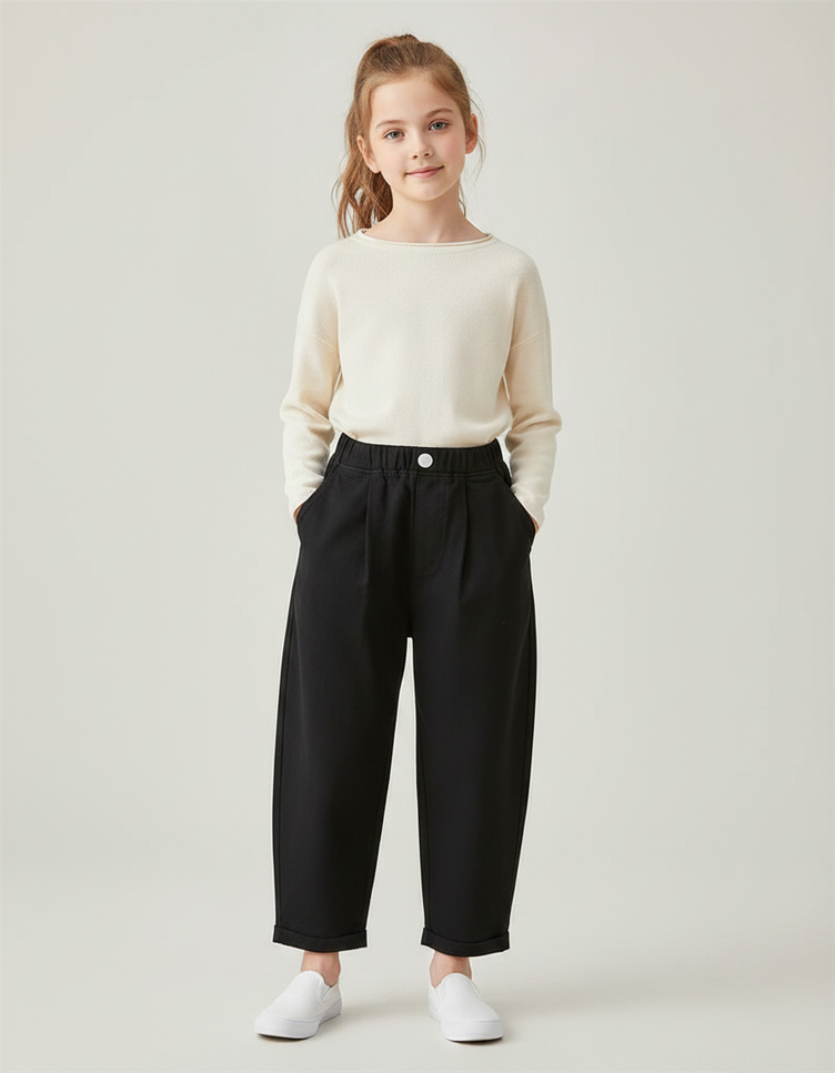 Pantalon Carotte Fluide Noir - Viscose