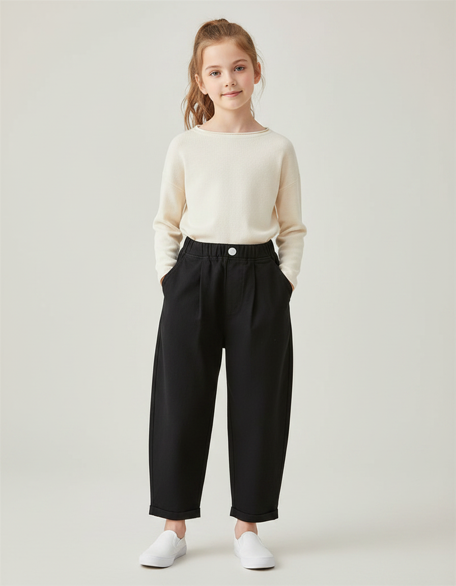 Pantalon Carotte Fluide Noir - Viscose