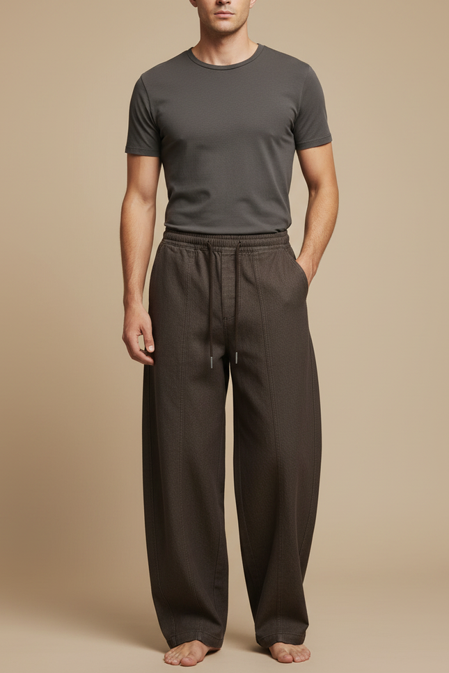 Pantalon Marron Fluide - Molleton