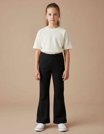 Pantalon Fluide Noir Évasé Confortable Enfant - Viscose