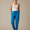 Pantalon Fluide Bleu Cordon De Serrage Jogger Femme - Polyester