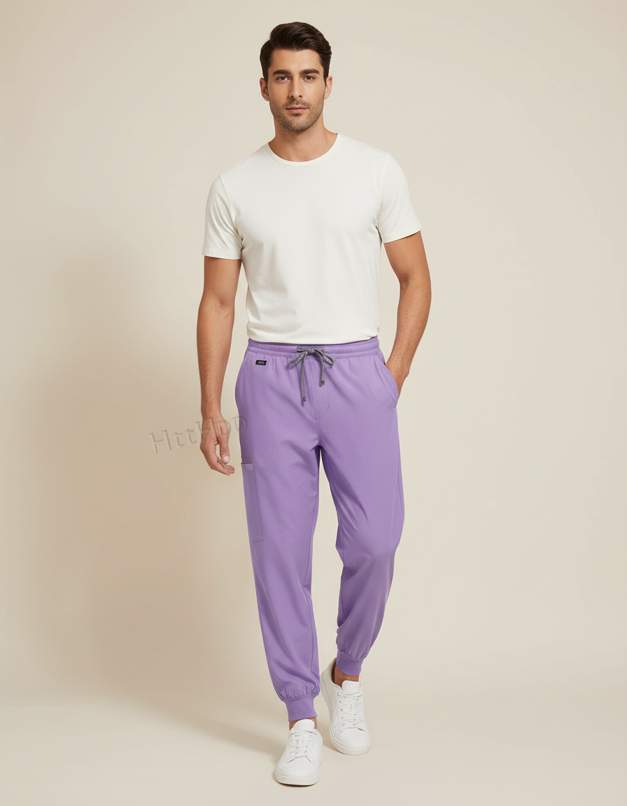 Pantalon Fluide Violet Jogger Respirant Homme - Polyester