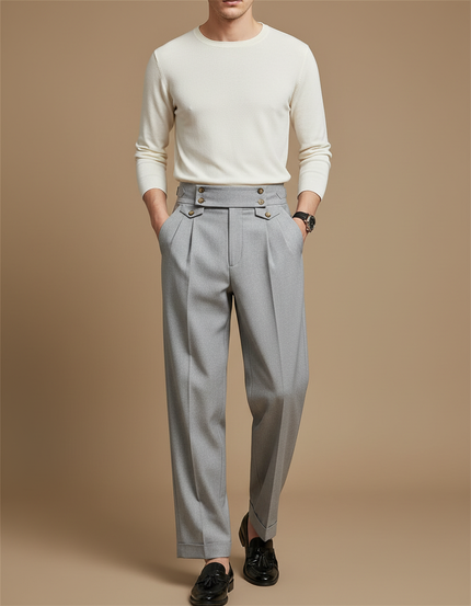 Pantalon Fluide Homme Gris Coupe Ample Viscose - Gabardine