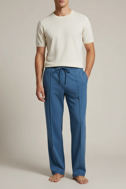 Pantalon Fluide Bleu Electrique - Maille