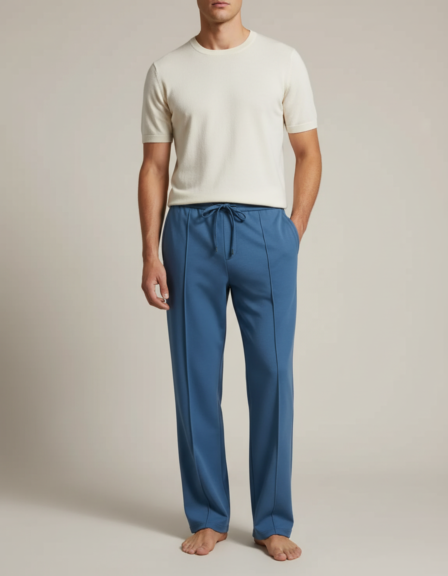 Pantalon Fluide Bleu Electrique - Maille