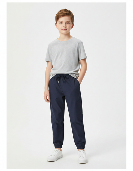 Pantalon Fluide Marine Coton Ample Confortable Enfant