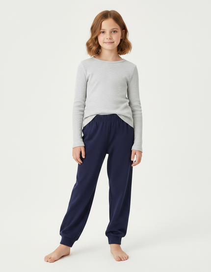 Pantalon Fluide Marine Coton Ample Décontracté Enfant - Molleton