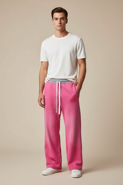Pantalon Fluide Rose Ample Décontracté Coton Homme - Molleton
