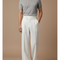 Pantalon Fluide Blanc Ample Plissé Chic Homme - Polyester
