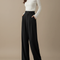 Pantalon Fluide Femme Noir Palazzo Viscose Chic Mi-saison 3 - Polyester