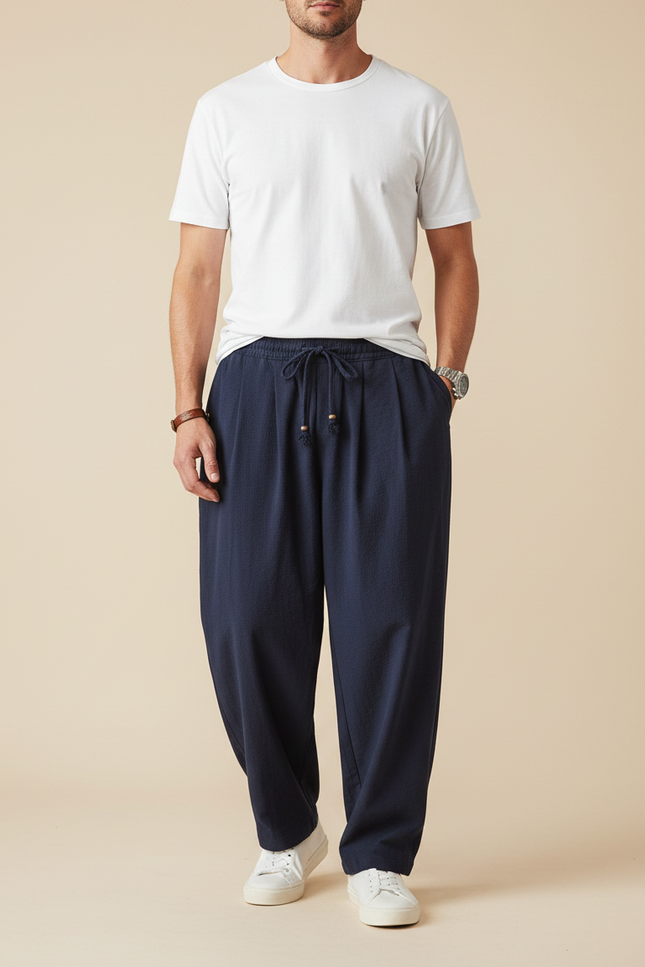 Ensemble Chemise Pantalon Fluide Homme - Marine Lin