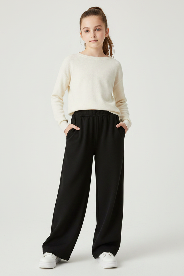 Pantalon Fluide Noir Ample Décontracté Confortable - Viscose