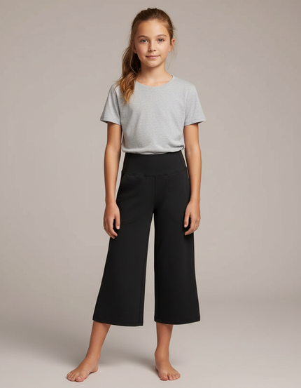 Pantalon Fluide Noir Ample Confortable Enfant - Maille