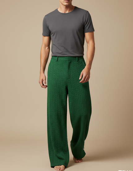 Pantalon Fluide Vert Sapin - Maille
