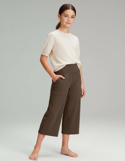 Pantalon Fluide Marron Ample Décontracté Confortable Enfant - Molleton