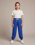 Pantalon Fluide Bleu Royal Décontracté Sport Fille - Molleton