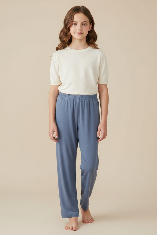 Pantalon Fluide Bleu Ciel Ample Doux Confortable - Maille