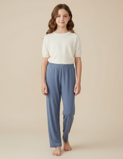 Pantalon Fluide Bleu Ciel Ample Doux Confortable - Maille