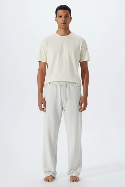 Pantalon Fluide Gris Ample Coton Homme Confortable - Molleton
