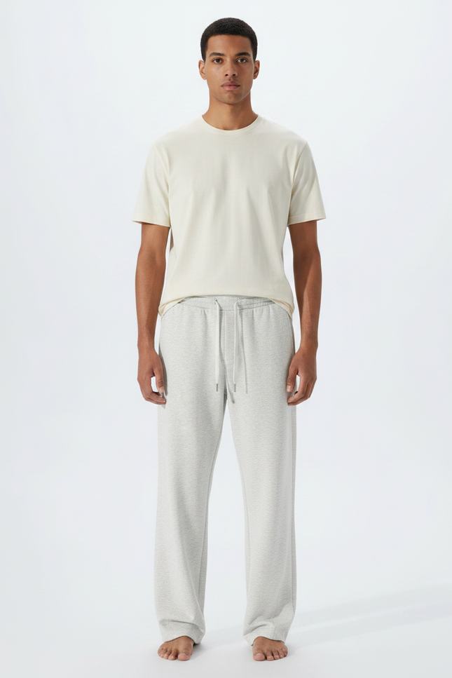 Pantalon Fluide Gris Ample Coton Homme Confortable - Molleton
