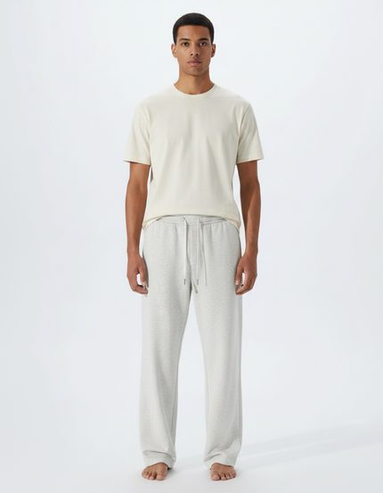 Pantalon Fluide Gris Ample Coton Homme Confortable - Molleton