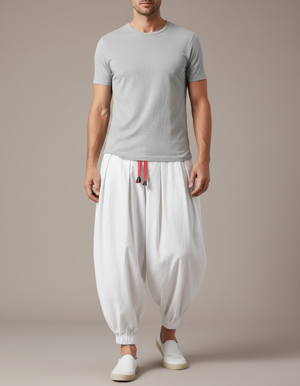 Pantalon Fluide Blanc Grande Taille - Lin