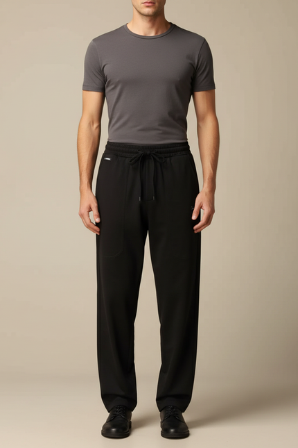 Pantalon Fluide Noir Ample Confortable Homme - Viscose