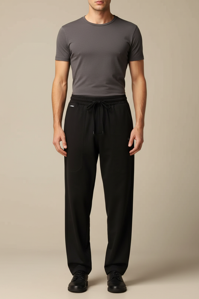Pantalon Fluide Noir Ample Confortable Homme - Viscose