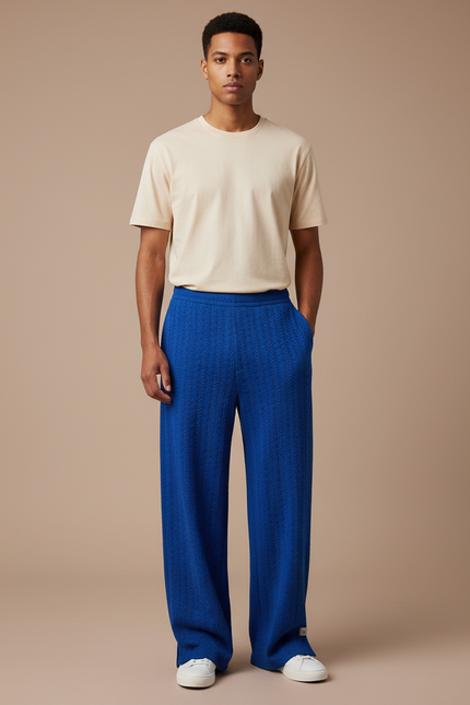 Pantalon Fluide Bleu Roi - Maille