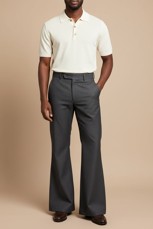 Pantalon Fluide Flare - Gris Laine