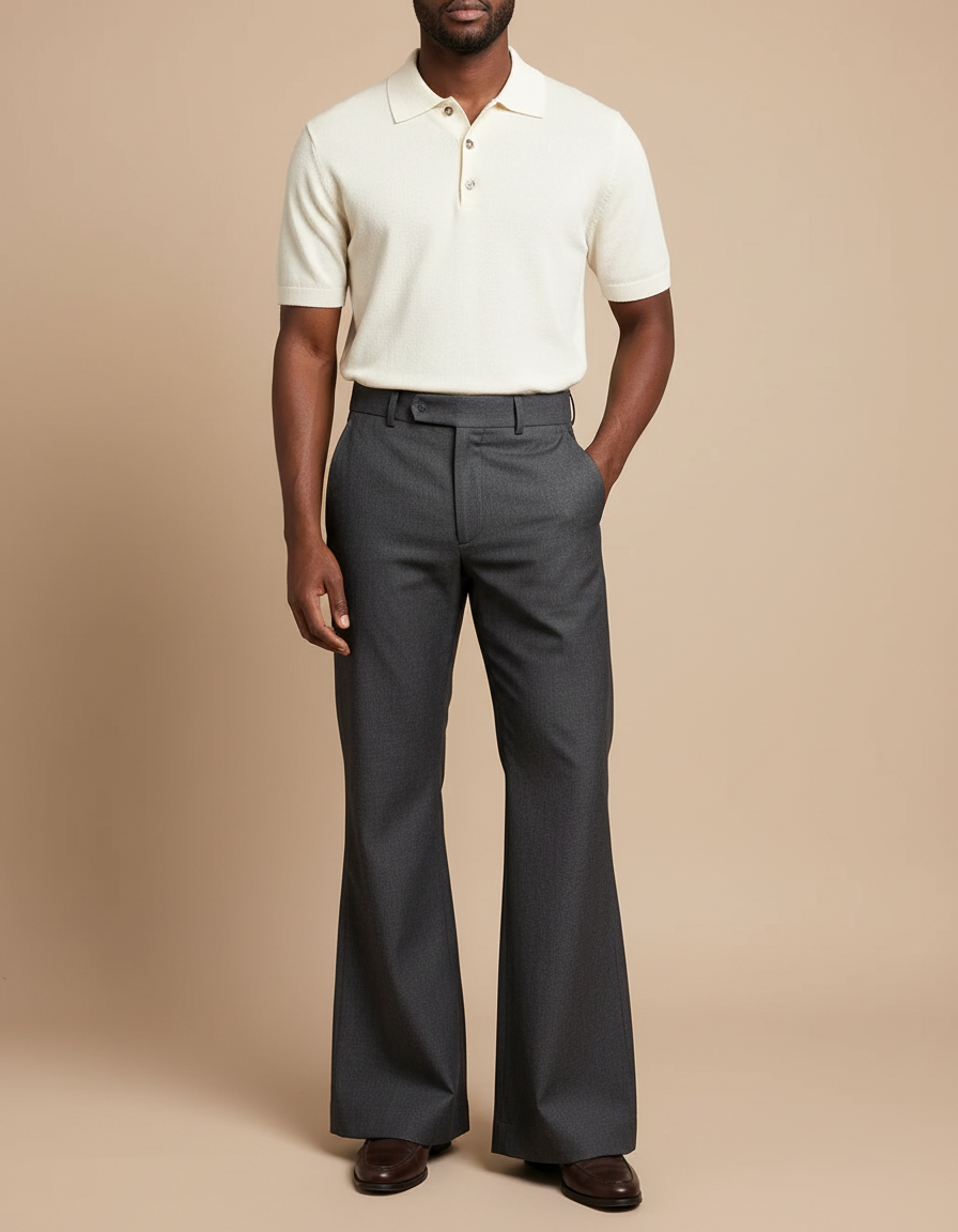 Pantalon Fluide Flare - Gris Laine