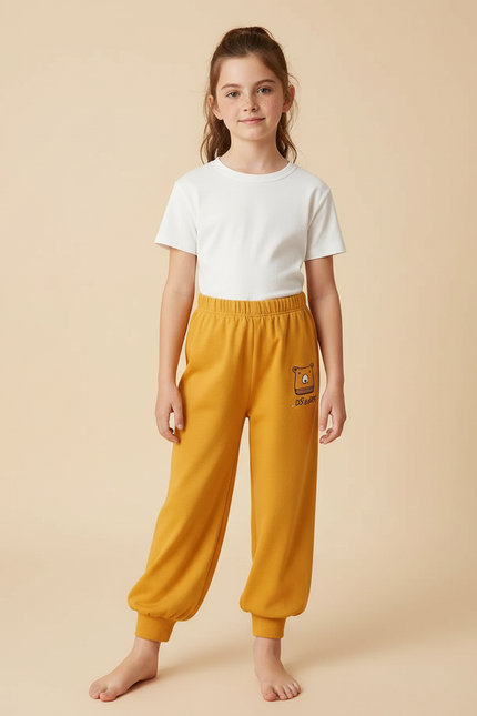 Pantalon Fluide Jaune Moutarde - Molleton