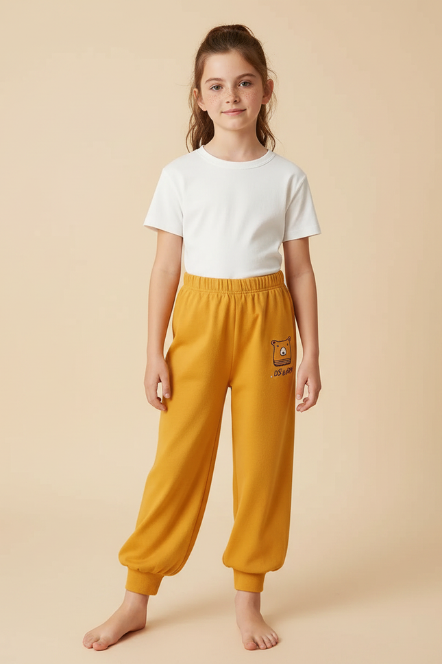 Pantalon Fluide Jaune Moutarde - Molleton