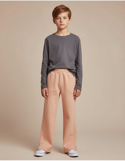 Pantalon Fluide Pêche Ample Décontracté Enfant - Orange Molleton