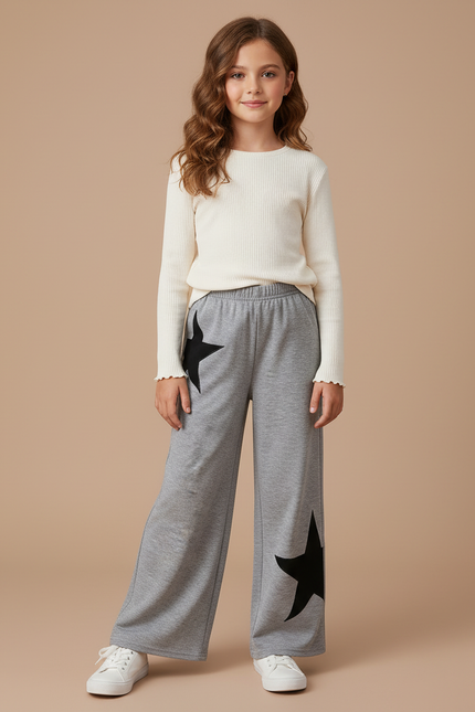 Pantalon Fluide Motifs - Gris Molleton