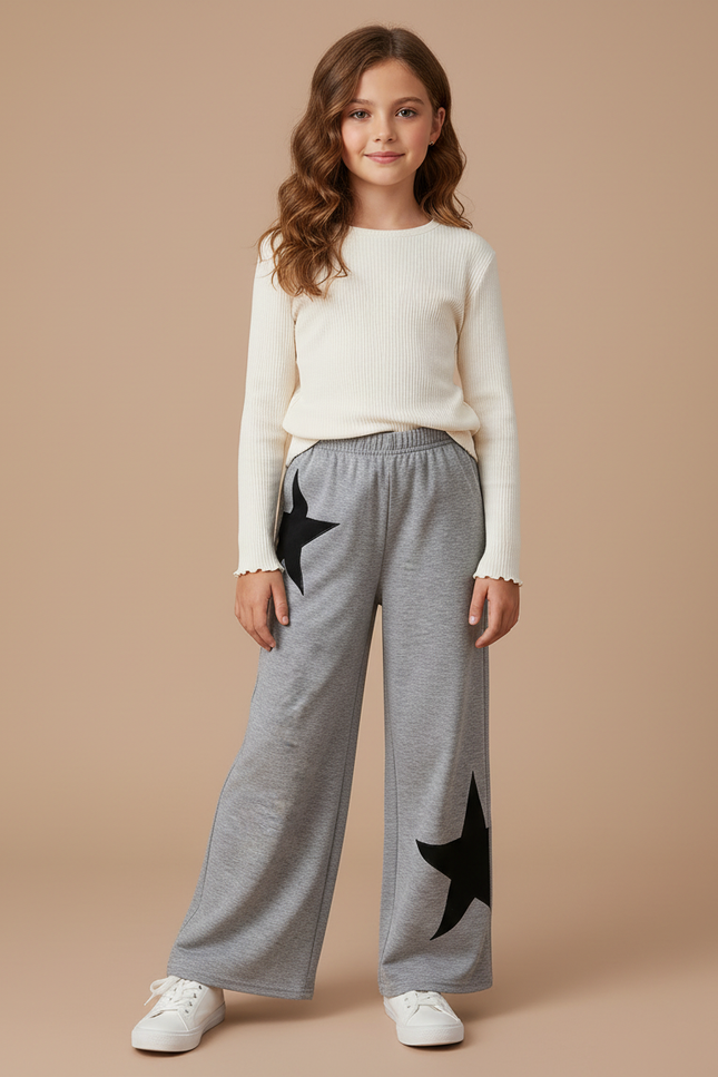Pantalon Fluide Motifs - Gris Molleton